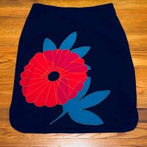 Ann Taylor LOFT Blue Floral Print Pencil Skirt sz4